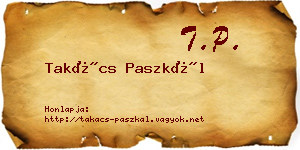 Takács Paszkál névjegykártya