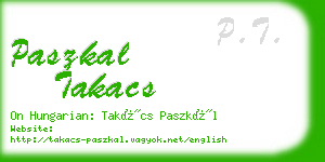 paszkal takacs business card